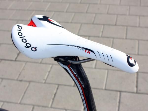 Breschel spends a lot of his time perched atop Prologo's Scratch Pro TR saddle.