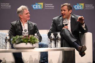 NFL CMO Tim Ellis, left, spoke at CES alongside Blake Chandlee, VP of Global Business Solutions for TikTok