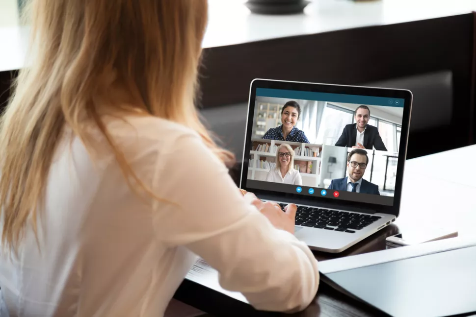 Company employee on a video call