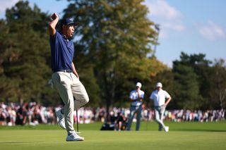 Collin Morikawa enjoys the Presidents Cup