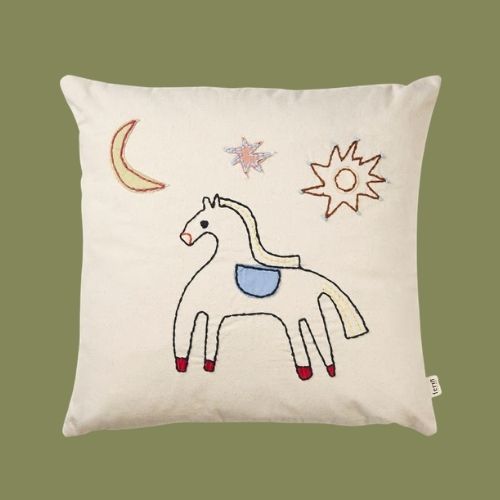 Naive Cushion with Horse