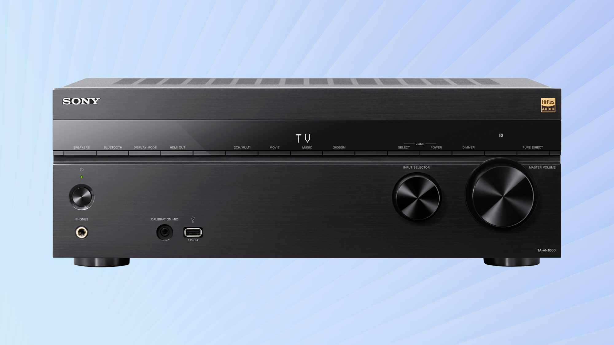 Sony STR-AN1000 AV receiver face on on a TG background