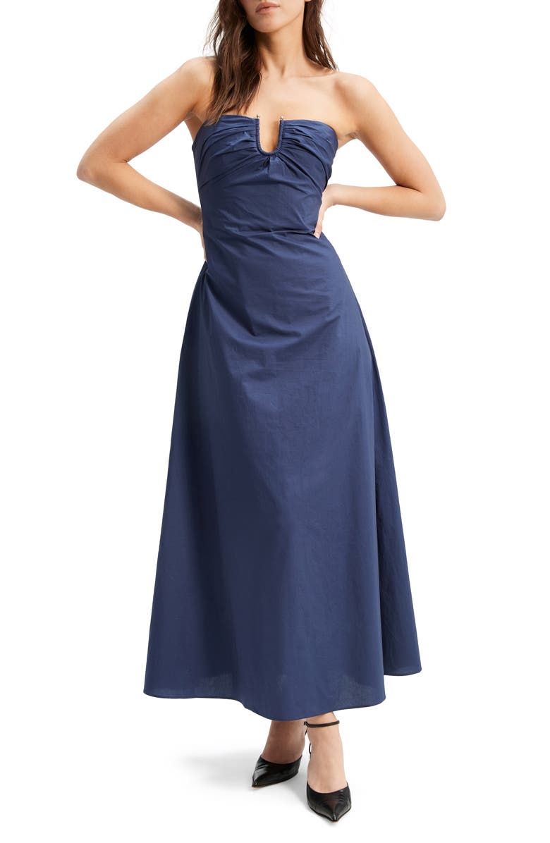 Lora Strapless Cotton Poplin Maxi Dress