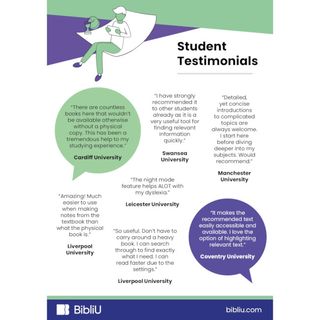 Student testimonials for BibliU