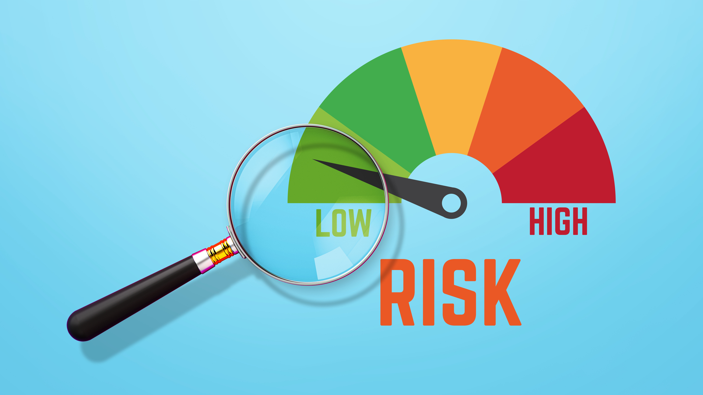 3D-rendered risk icon, symbolizing the measurement and assessment of potential risks in various scenarios.