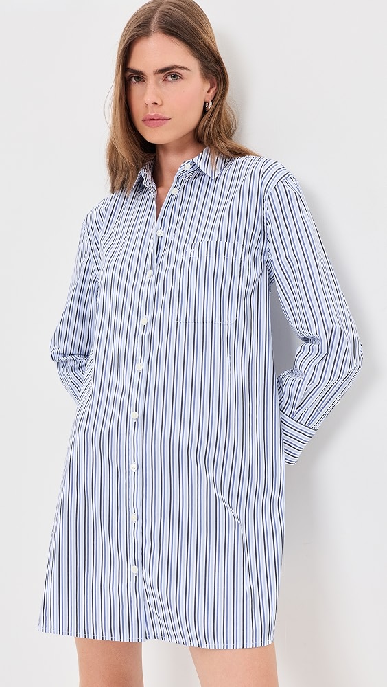 Kelly Shirt Dress - Blue Multi Stripe