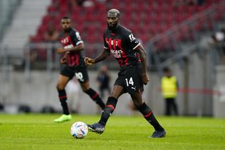 Tiemoue Bakayoko of AC Milan in action during the Pre-season Friendly match between Wolfsberg and AC Milan on July 27, 2022 in Villach, Austria.