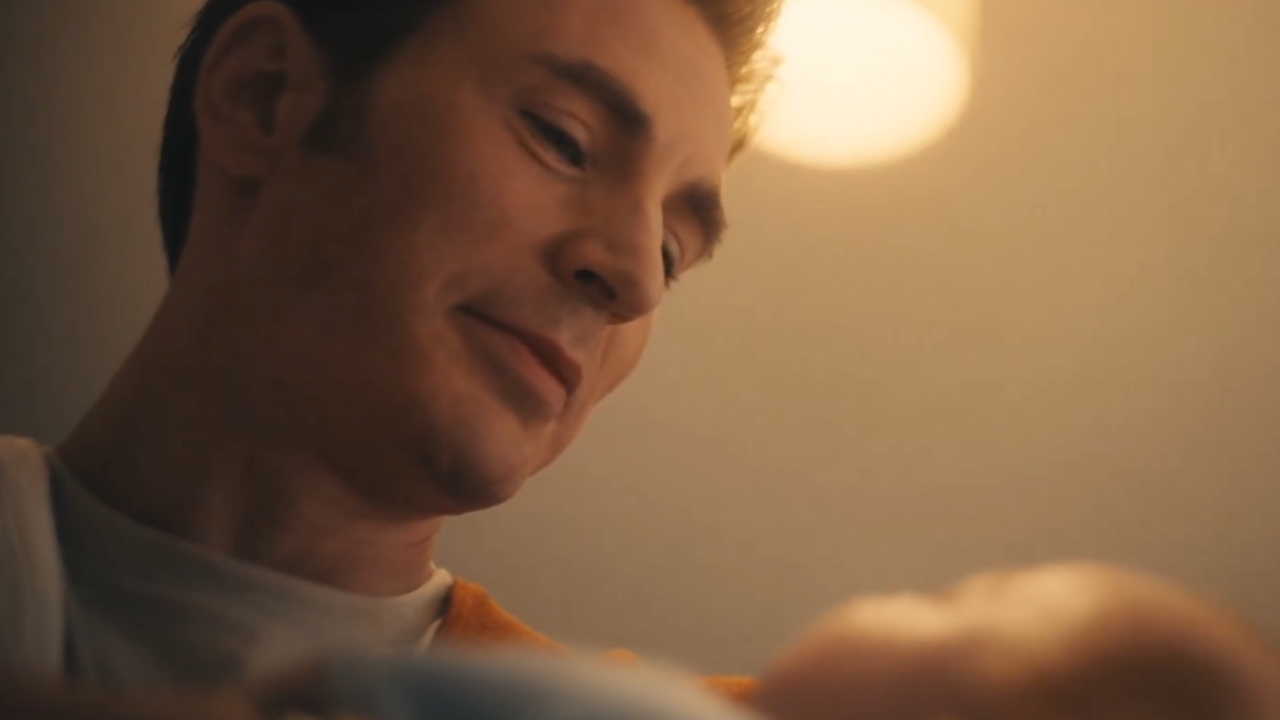 Chris Evans with a baby in Avengers: Doomsday trailer