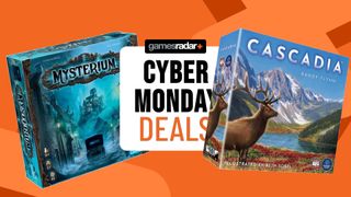 Mysterium and Cascadia boxes beside 'Cyber Monday deals' badge