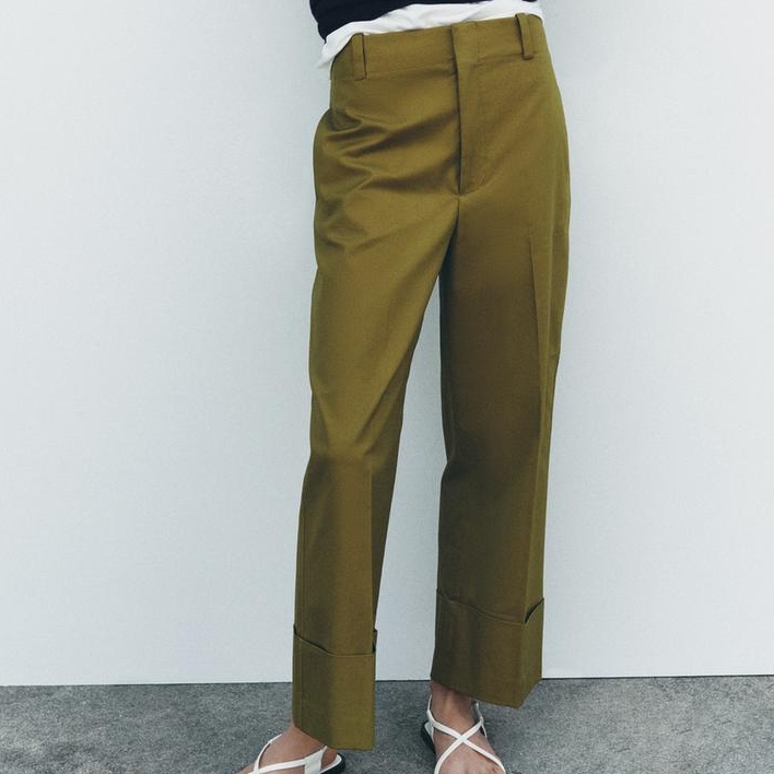 Zara Green Chino kalhoty