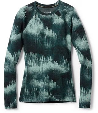 A blue and green long sleeved base layer crewneck top