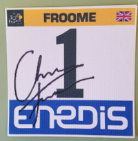 Check out Froome's no.1 bib number from the 2017 Tour on eBay here