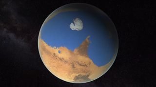 Ancient Mars Ocean Water Illustration