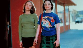 Ghost World Scarlet Johansson and Thora Birch walking together outside
