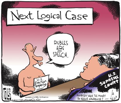 Political cartoon U.S. Russia election meddling Supreme Court