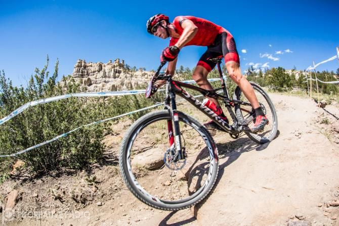 Men&rsquo;s Elite winner Todd Wells (Specialized Factory Racing) in the elite men's race in Colorado Springs, round 4 of the USA Cycling US Cup Series presented by Sho-Air Cycling Group.