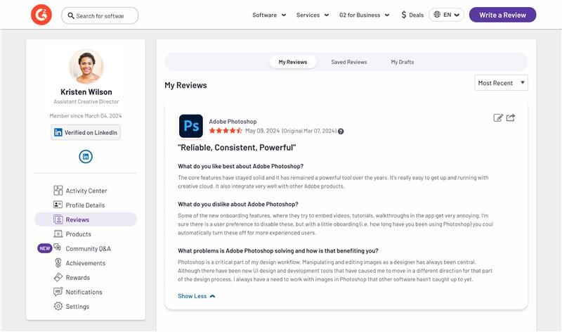 Verified on LinkedIn example