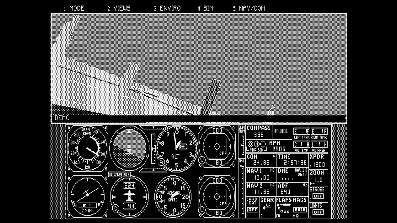 Microsoft Flight Simulator 3 on CGA vs. Hercules