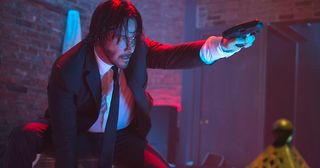 John Wick Review with Keanu Reeves shooting