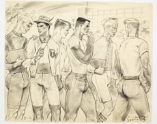 Illustrations of male bodybuilders