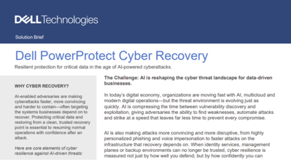 Dell PowerProtect Cyber Recovery Solution Brief