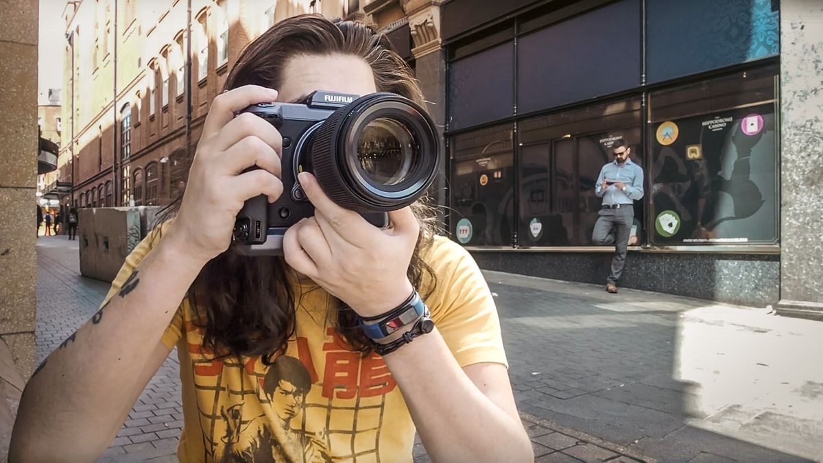 James Artaius using a Fujifilm GFX 100 to shoot street photography