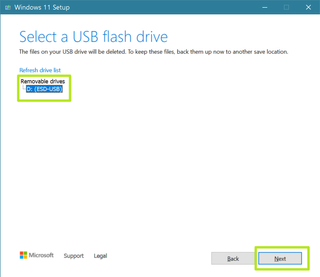 Select your USB Flash drive