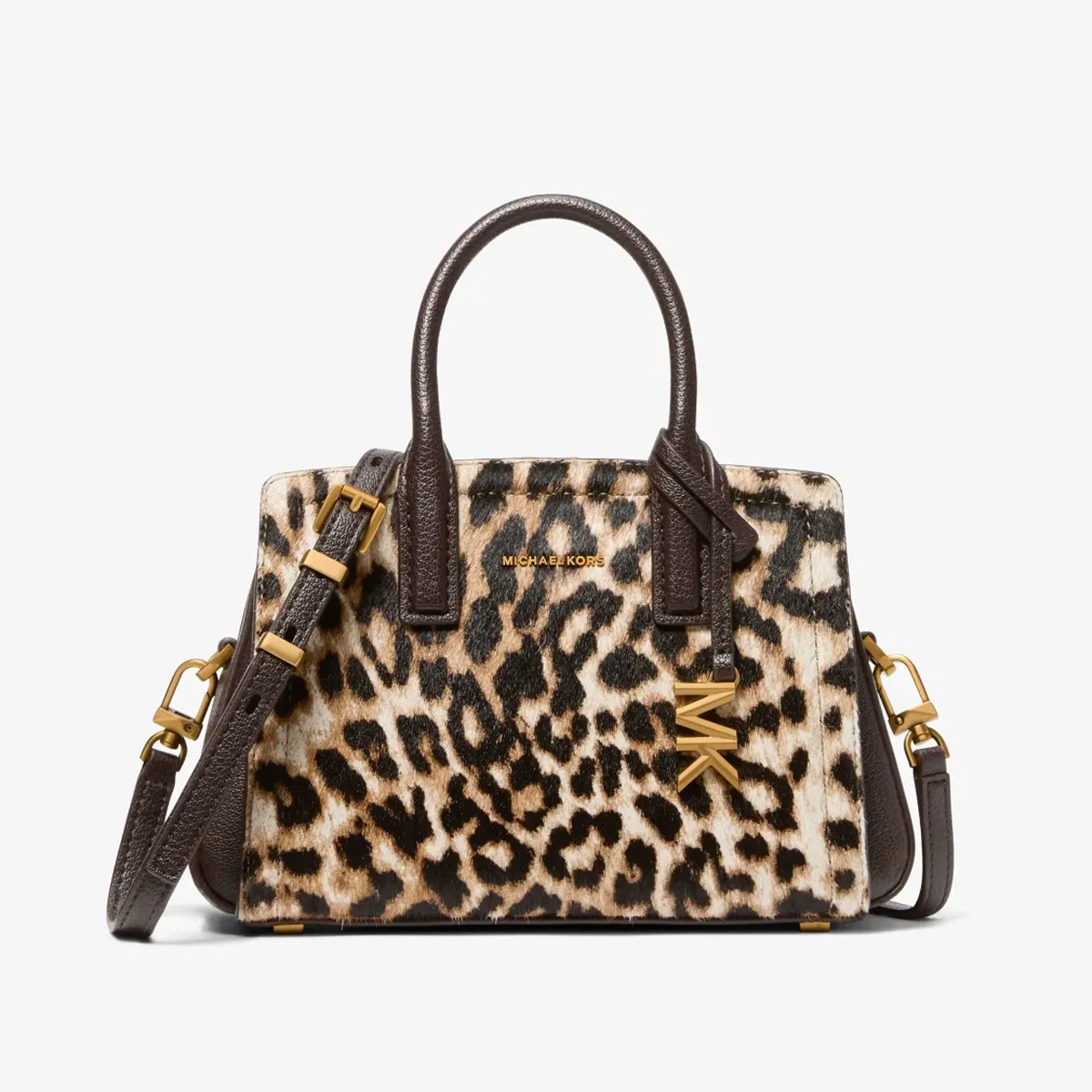Michael Kors, Laila Small Leopard Print Calf Hair Satchel