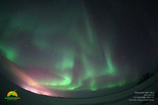 Latest image of aurora borealis above Yellowknife, NWT taken at 02:21 MST on February 14, 2012.