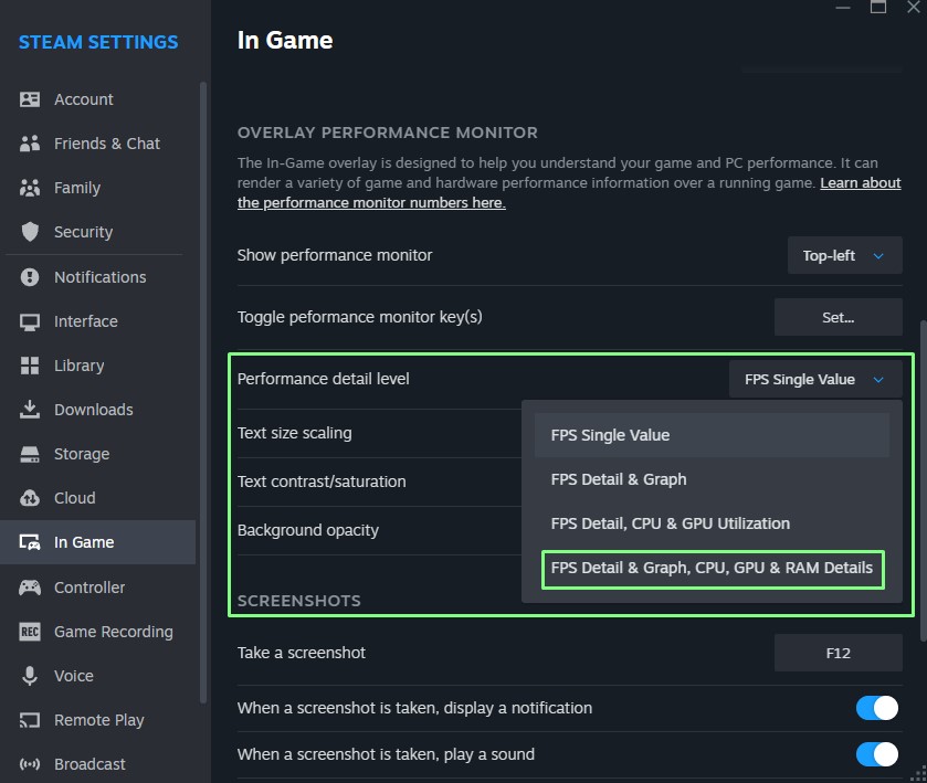 New Steam Performance Overlay