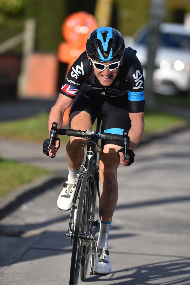 Thomas powered away from Sagan and then Stybar.