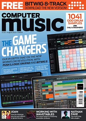 Cover of Computer Music magazine, showing the new 'computerless' options released by Ableton and Apple - Logic for iPad and Ableton's new Push device