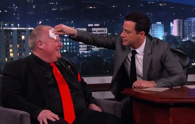 Toronto&amp;#039;s Rob Ford continues to disprove stereotypes about Canada on Jimmy Kimmel Live