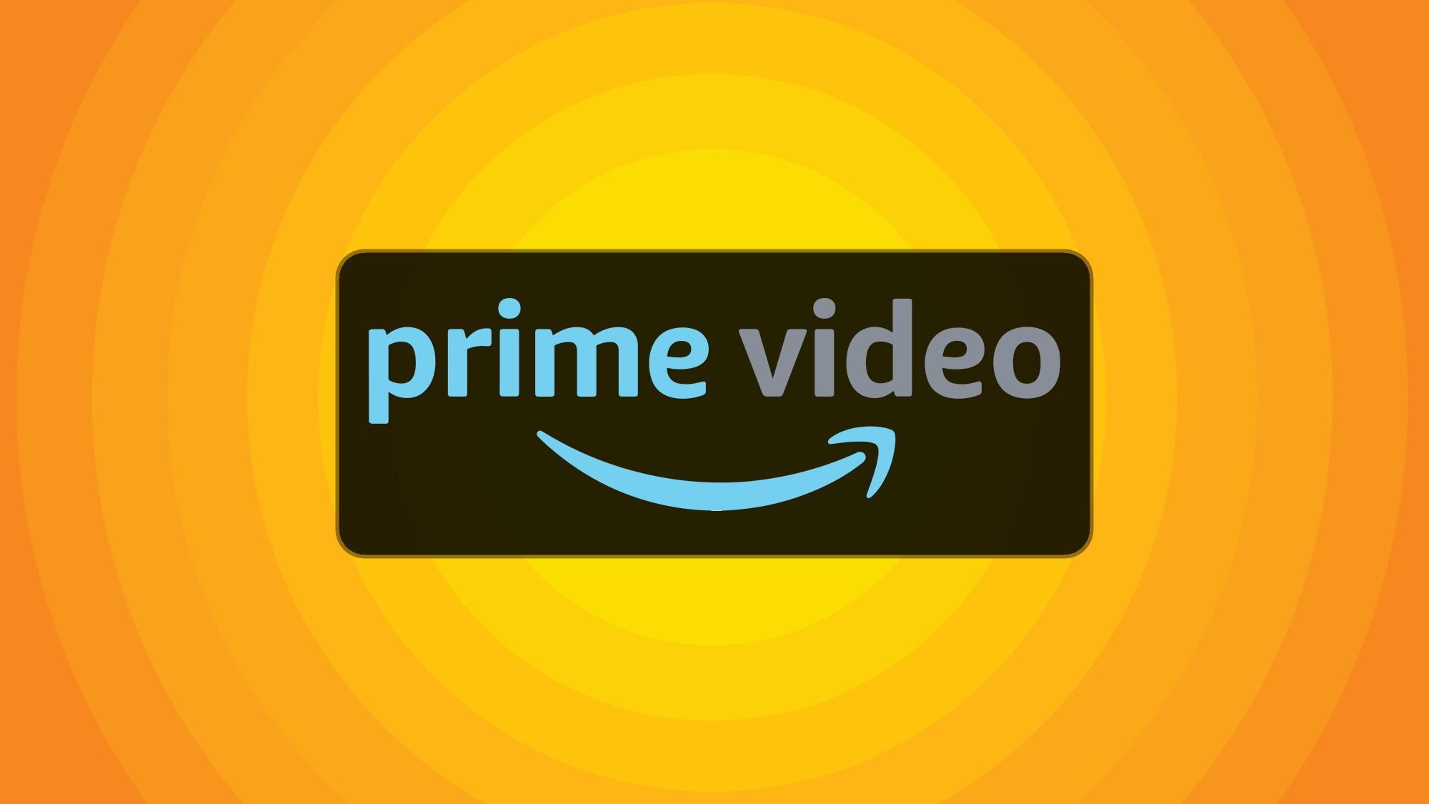 Prime Video logo on an orange circles background