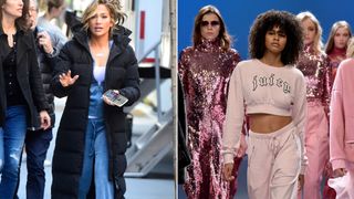 Jennifer Lopez wearing Juicy Couture tracksuit, Juicy Couture show at London Fashion Week Festival, February 2018