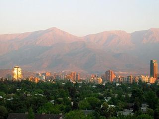 The view of Santiago, the nearby city.