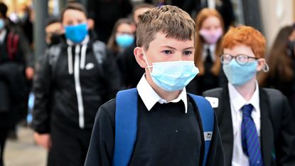 Pupils wear masks in school