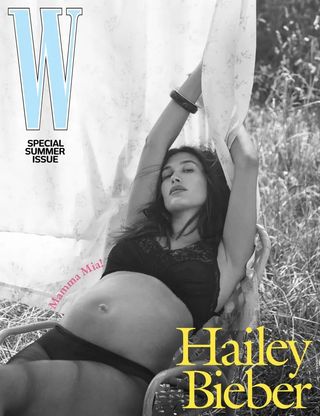 Hailey Bieber on the cover of W magazine