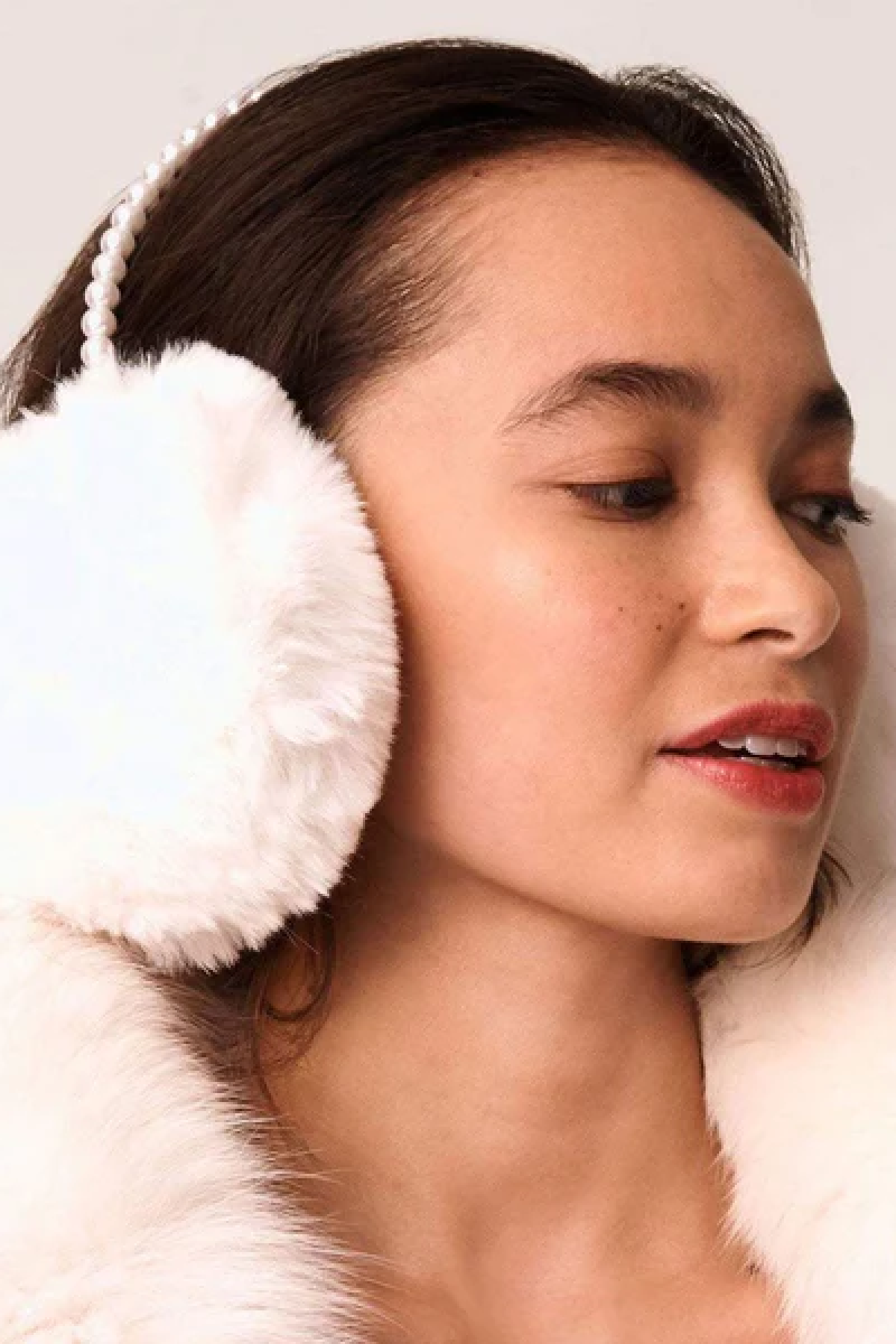 Lele Sadoughi Faux Fur Pearl Earmuff 