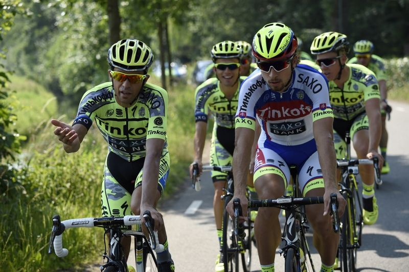 Alberto Contador and Peter Sagan lead the ride
