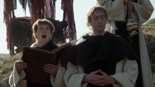 Screenshot of Brother Maynard and monks in Monty Python and the Holy Grail