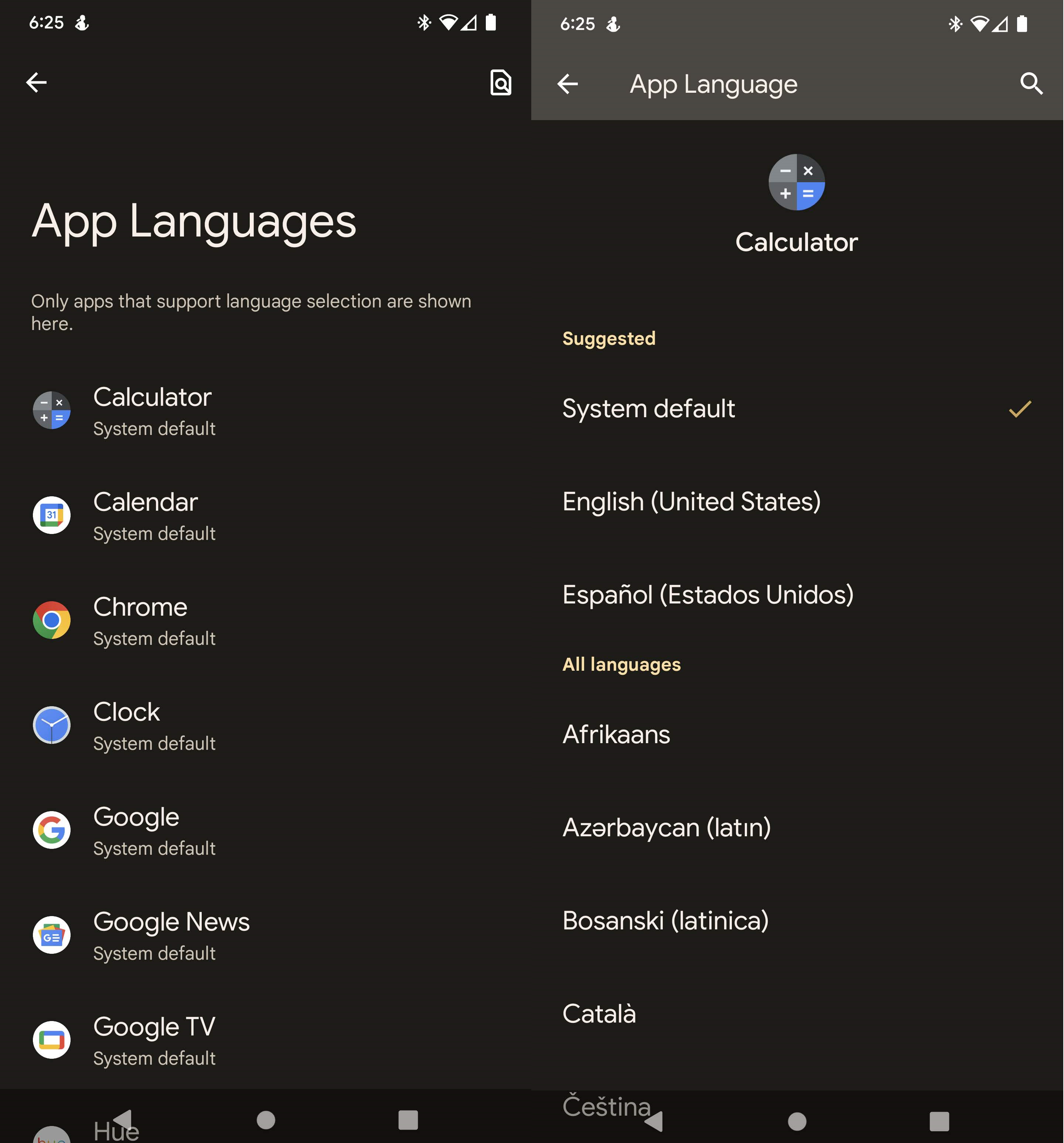 App languages