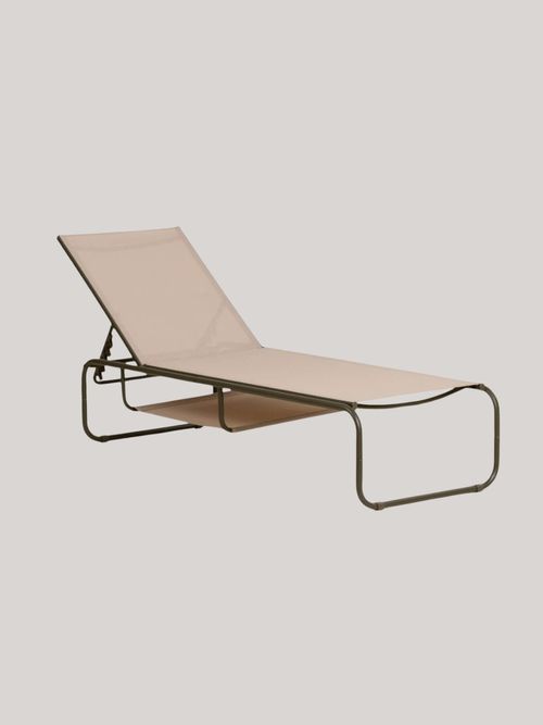 Reclining Metal and Fabric Sun Lounger Ohiane