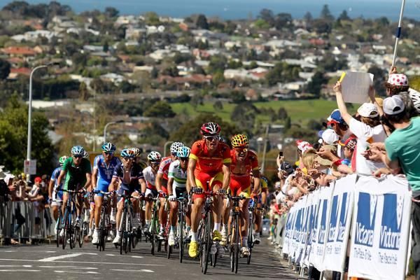 Spanish riders Luis Leon Sanchez and Samuel Sanchez work on the front for Oscar Freire.