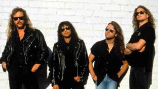 Metallica posing for a photograph in 199o