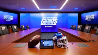 The new New York Giants draft room creating an immersive football experience for draft day. 