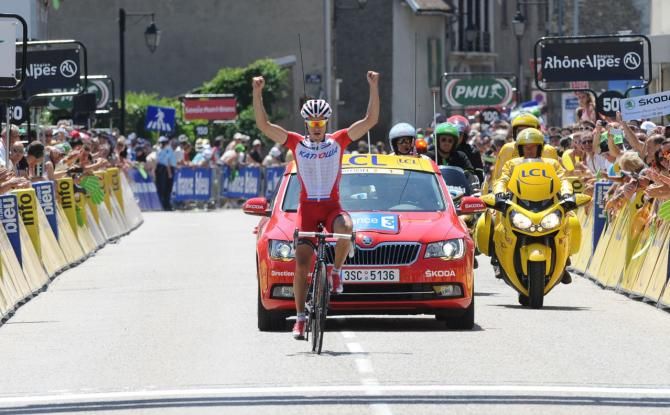 Simon Spilak (Katusha) with his jersey zipped up