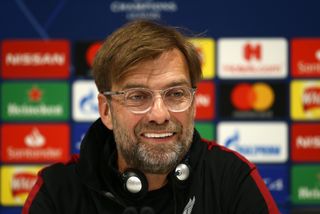 Jurgen Klopp speaks to the media ahead of Liverpool's Champions League semi-final second leg against Barcelona in May 2019.