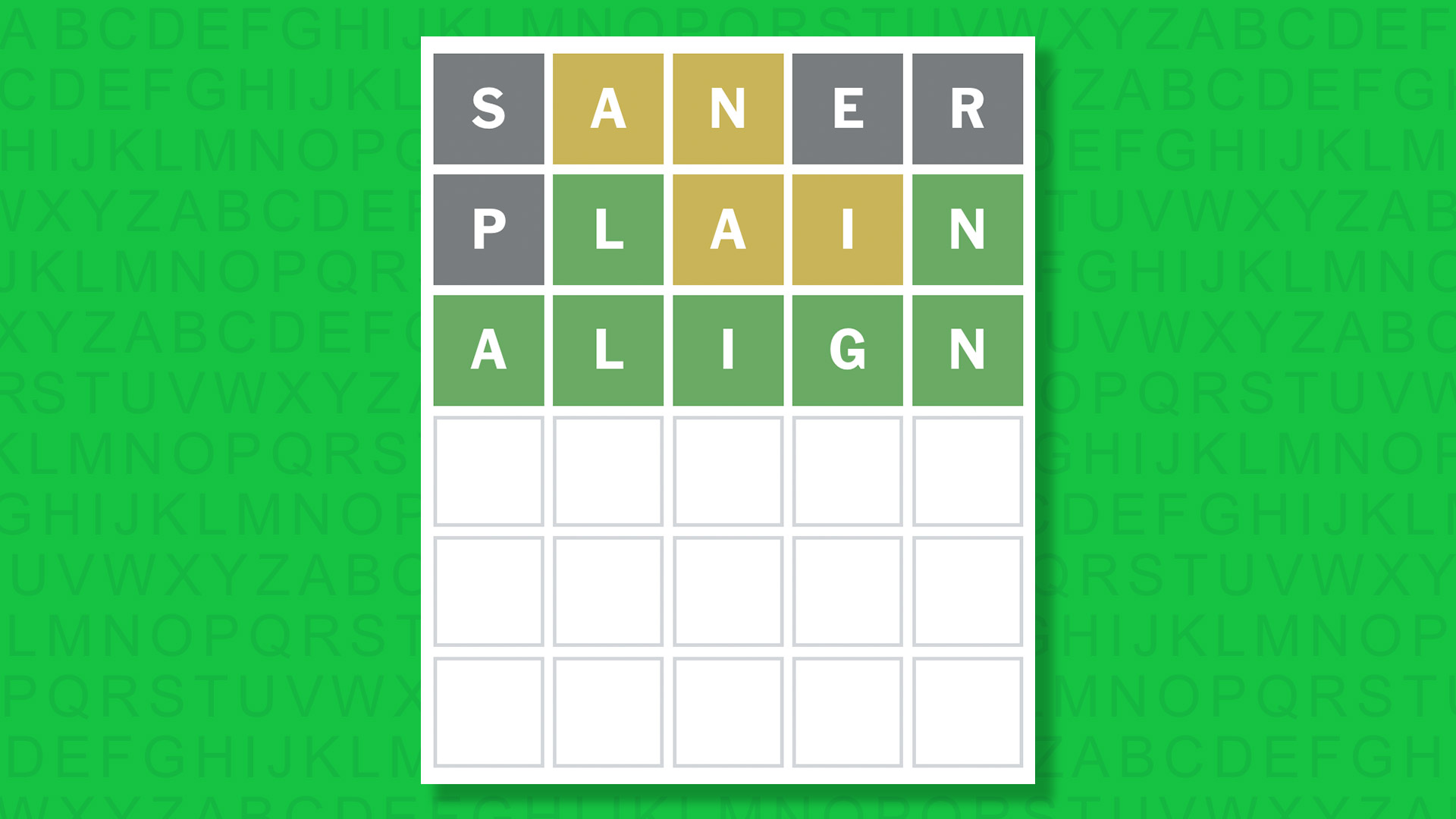 NYT Wordle answer for game 1817 on a green background