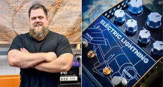 Adrian Thorpe (left), the ThorpyFX Electric Lightning pedal